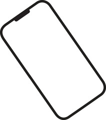 Obraz premium Smartphone mockup with blank white screen in realistic, clay, flat vector, line style. Smartphone mockup collection. Phone mockup in front. Device front view.
