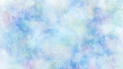 Soft Pastel Blue Snowflake Background with Gentle Abstract Elements