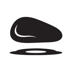 Glossy Black Organic Shape and Shadow Minimalist Vector Design