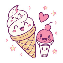 Cute Kawaii ice Cream