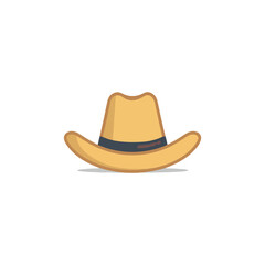 Simple Cowboy Hat Illustration on White Background