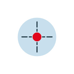 Target Icon Red Bullseye on Light Blue Circle