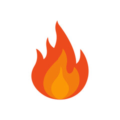 Vibrant Flame Icon Orange and Yellow Fire Element