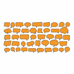 Orange Speech Bubbles Set, Modern Chat & Communication Icons for Social Media, Apps, and Web Design