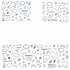 Hand-Drawn Doodle Elements Set, Sketchy Line Art for Journaling, Planners, and Creative Graphic Design Projects