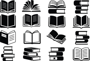 Books Vector Illustration, Modern Book Stack Vector, Colorful Books Graphic Design, Open Book Creative Vector, Vintage Book Bundle Illustration, Library Books Shelf Vector, Minimal Book Outline Design