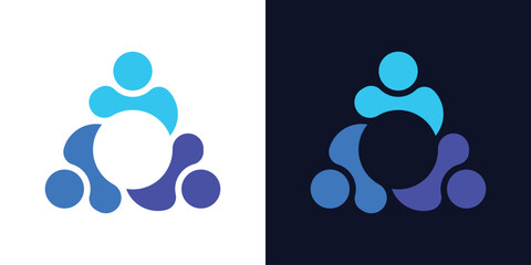 A clean dual-meaning logo featuring unified human figures, symbolizing collaboration, shared goals, and strong teamwork in a modern minimalist style.