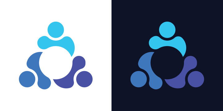 A clean dual-meaning logo featuring unified human figures, symbolizing collaboration, shared goals, and strong teamwork in a modern minimalist style.