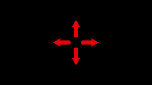 Four arrows corner four arrows expand Outline icon animation.arrows all directions icon.arrow icon in trendy flat icon.minimalist icon composed .