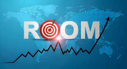 ROOM Global Market Analytics – World Map, Target, and Rising Graphs