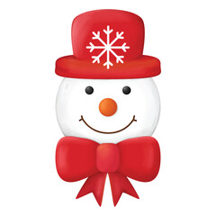 Cute Snowman with red hat