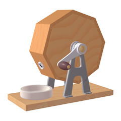 催事・イベントのイラスト素材　ガラポン抽選器（1_5）　黄