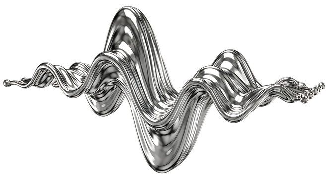 Abstract silver wave isolated on transparent background, showcasing a dynamic and fluid metallic form, symbolizing innovation, technology, and the beauty of modern design with smooth curves - Powered by Adobe