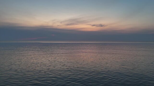 aerial shot of lake superior in Michigan