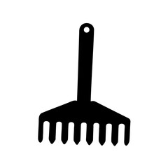 Hand rake silhouette for gardening and horticulture tasks