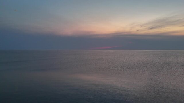 aerial shot of lake superior in Michigan