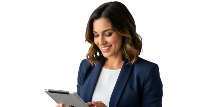 Confident Businesswoman Using Tablet Device - Professional Portrait