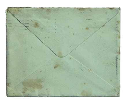 Sage Green Vintage Envelope isolated on transparent background - Powered by Adobe