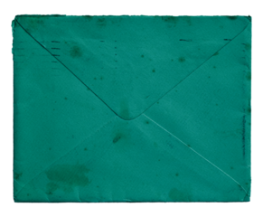 Teal Vintage Envelope isolated on transparent background