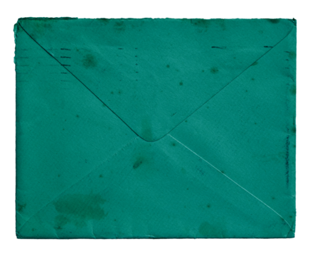 Teal Vintage Envelope isolated on transparent background