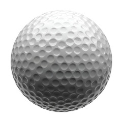 White Golf Ball on Transparent Background