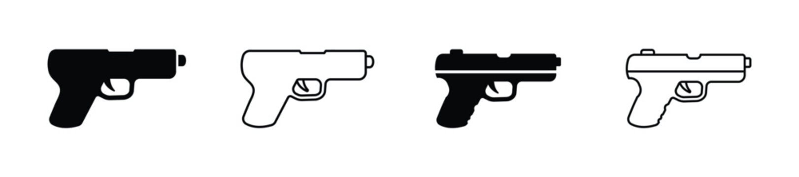 Set of guns vector icons. Firearm icon. Gun signs