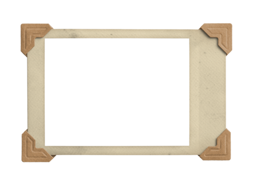 Horizontal Vintage Instant Photo Film with Corners Photo isolated on transparent background