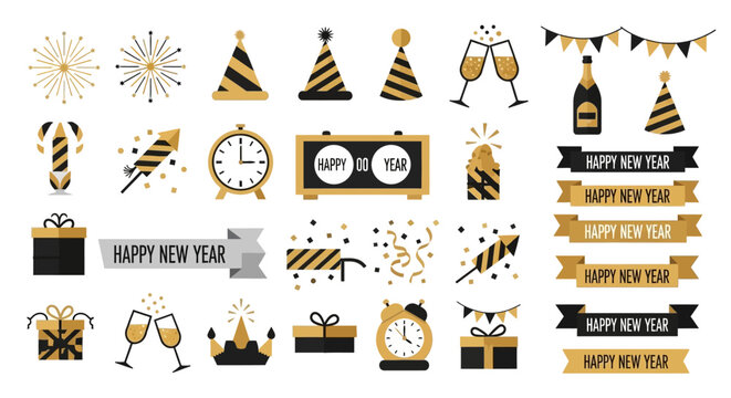 New Year's Eve Party Icon Set