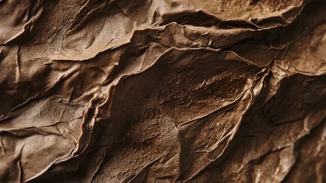 Close-up shot of a piece of brown paper with rough texture, ideal for use in backgrounds or as a design element
