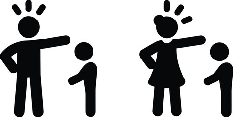 parent, child, family, people, icon, symbol, silhouette, man, woman, boy, girl, interaction, communication, teaching, learning, guidance, relationship, domestic, home, domesticity, simple, clean, isol