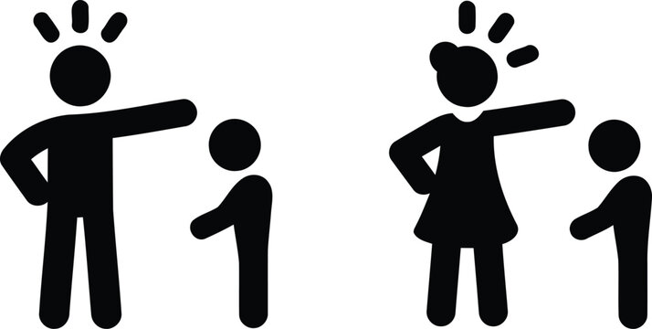 parent, child, family, people, icon, symbol, silhouette, man, woman, boy, girl, interaction, communication, teaching, learning, guidance, relationship, domestic, home, domesticity, simple, clean, isol