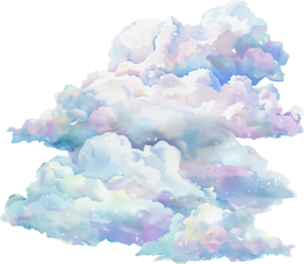 Fluffy clouds in soft pastel colors