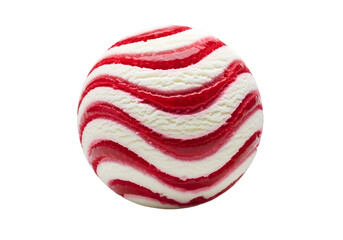 Scoop of swirled chocolate and vanilla ice cream isolated on transparent background