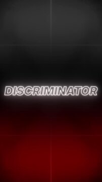 Discriminator Text 80s Style &ndash; Retro Aesthetic Background vertical