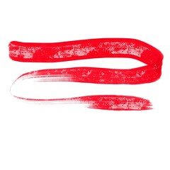 red lipstick on white background