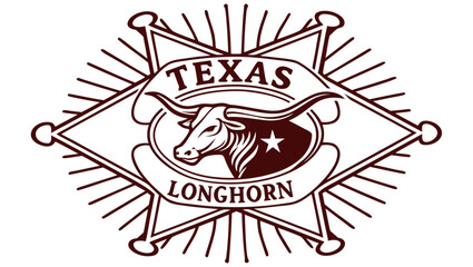 Fototapeta premium Retro Texas longhorn badge
