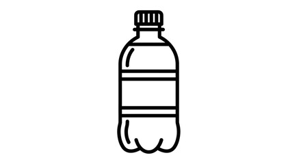 Plastic Bottle Icon – Recyclable Drink Container, Water Bottle Outline Symbol