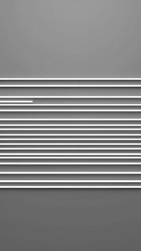 Clean minimalist motion graphics showing uniform white lines steadily moving across a neutral gray field in a perfect, continuous rhythmic sequence linear motion, modern design, grid