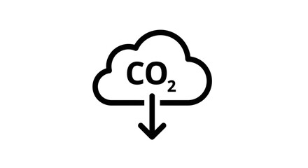 CO2 Emission Reduction Icon: Carbon Footprint Symbol