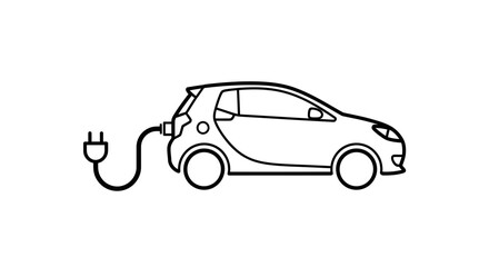 Electric Car Charging Icon: Sustainable Vehicle Technology