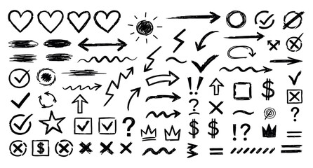 Hand drawn doodle elements collection vector illustration