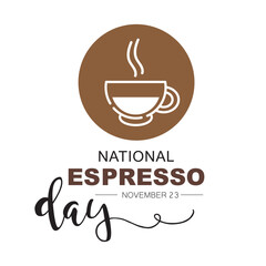National Espresso Day, November 23, icon, vector. 