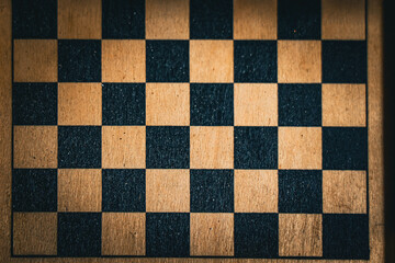 Vintage Wooden Chessboard Pattern