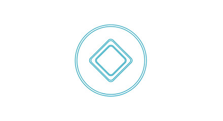 Illustration of a diamond shape inside circle