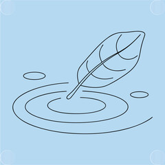 Simple leaf falling in water