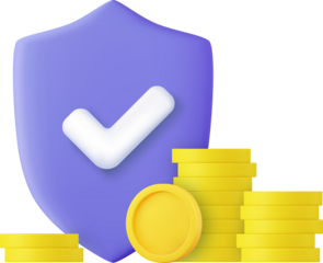 Protection money, concept 3d shield