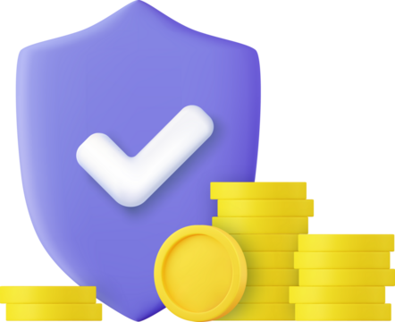 Protection money, concept 3d shield - Powered by Adobe
