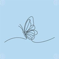 Graceful Minimal Lineart Butterfly Drawing with Smooth Vector Outline