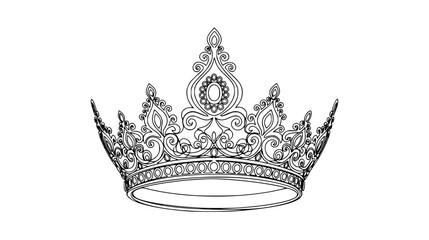 Ornate crown illustration for royalty, elegance, and design projects, a perfect touch of regal style for invitations and graphics