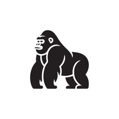 Obraz premium Minimalist Gorilla Logo Design - Modern Monochromatic Ape Icon